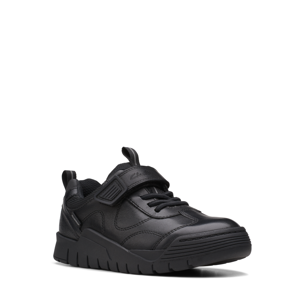 Clarks - Scooter Dry K - Black Waterproof - School Shoes