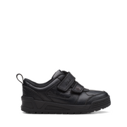 Clarks - Palmer Mist K - Black Leather - School Shoes