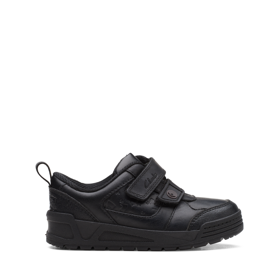 Clarks - Palmer Mist K - Black Leather - School Shoes