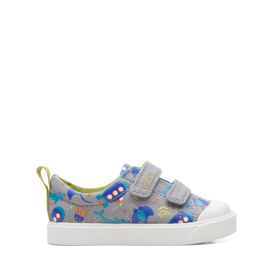 Clarks - City Bright T - Grey Combi - Canvas Shoes