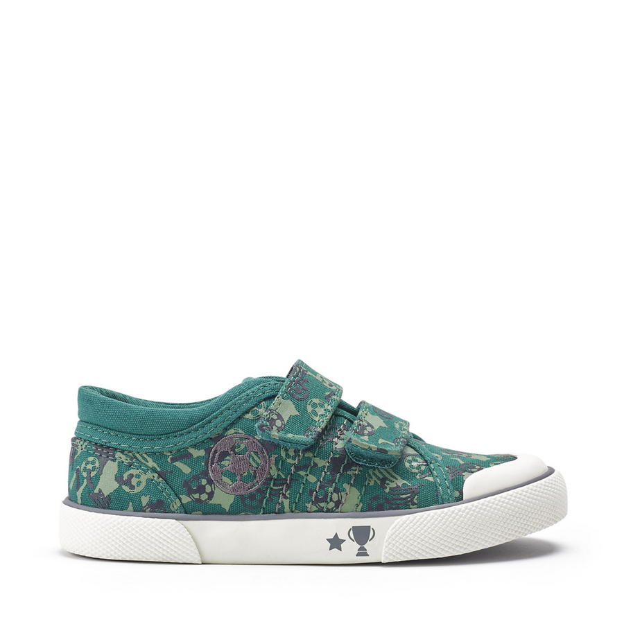 Start Rite - Kickabout - Green Football - Canvas Shoes
