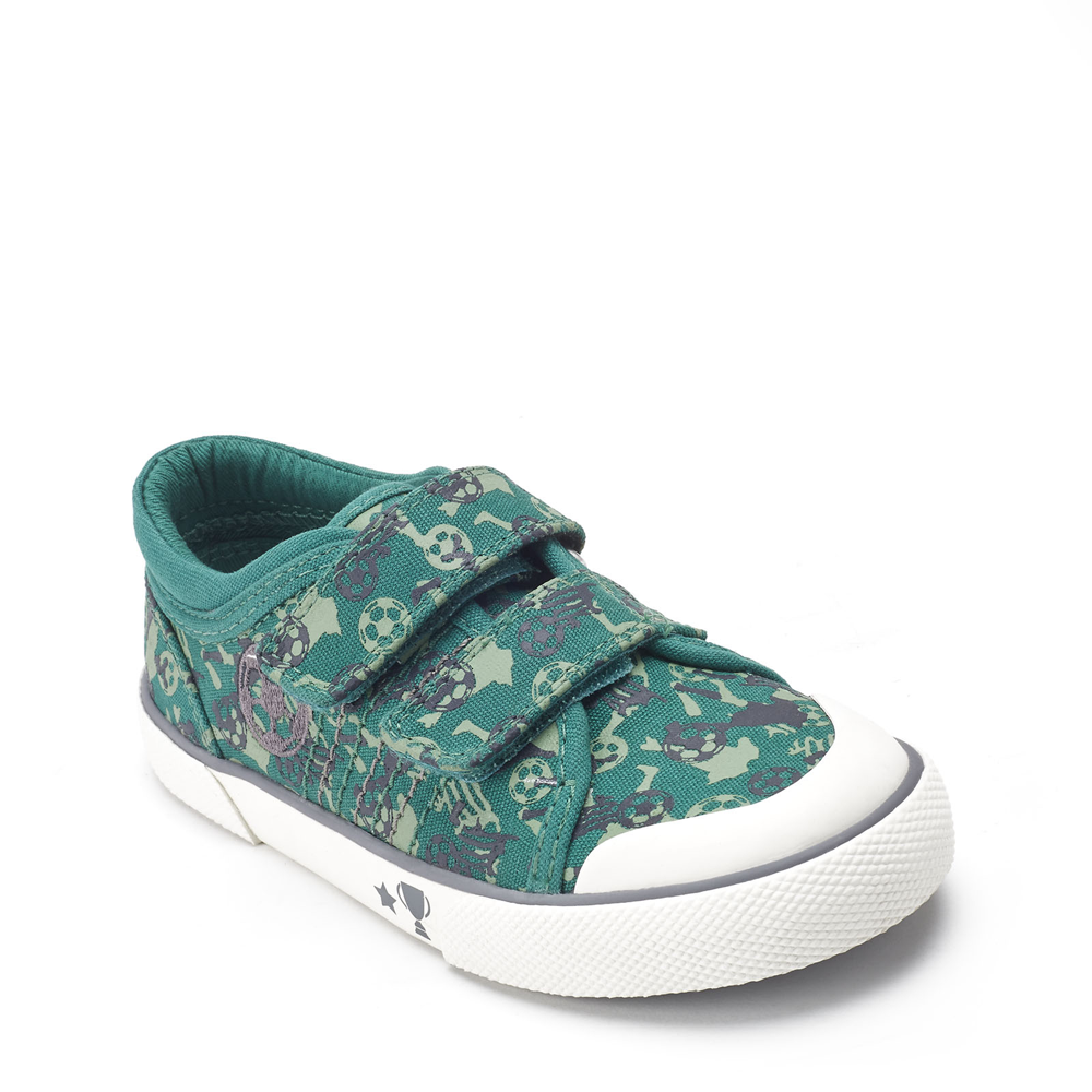 Start Rite - Kickabout - Green Football - Canvas Shoes