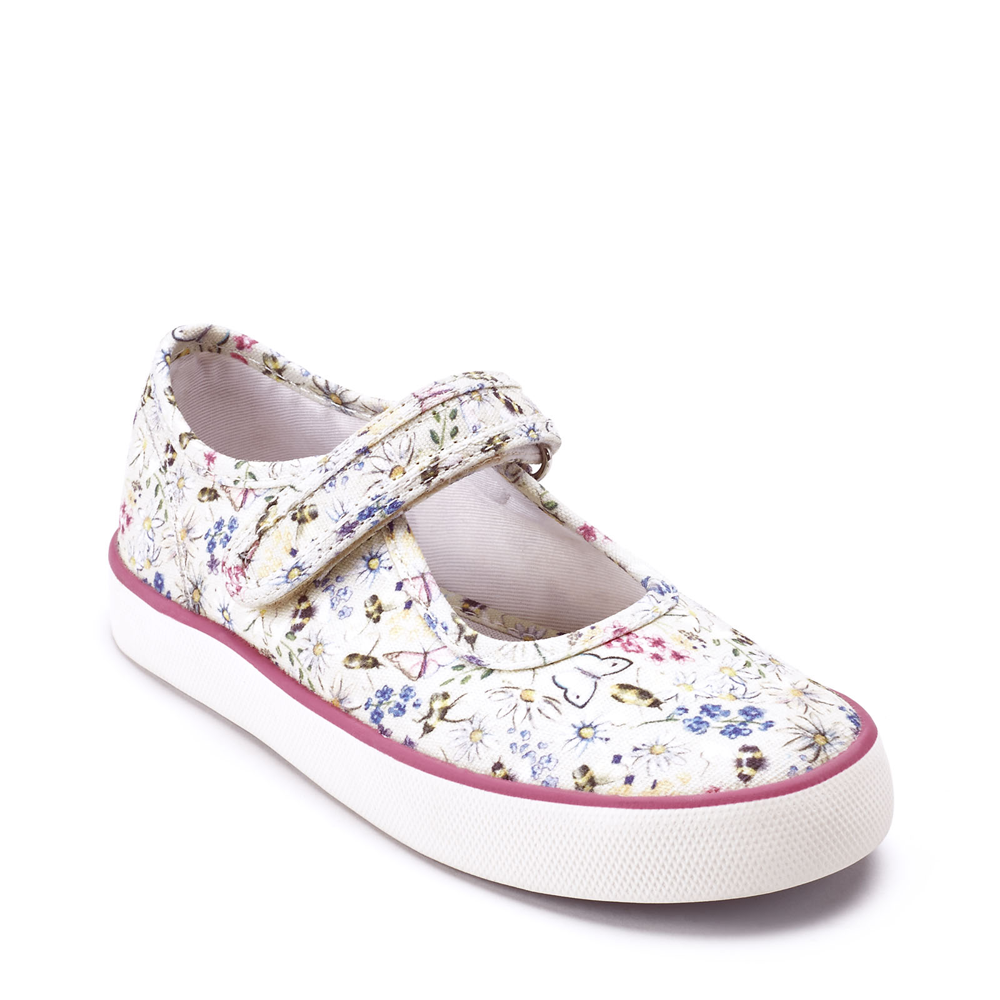 Start - Rite - Blossom Bees - Cream Floral - Canvas Shoes