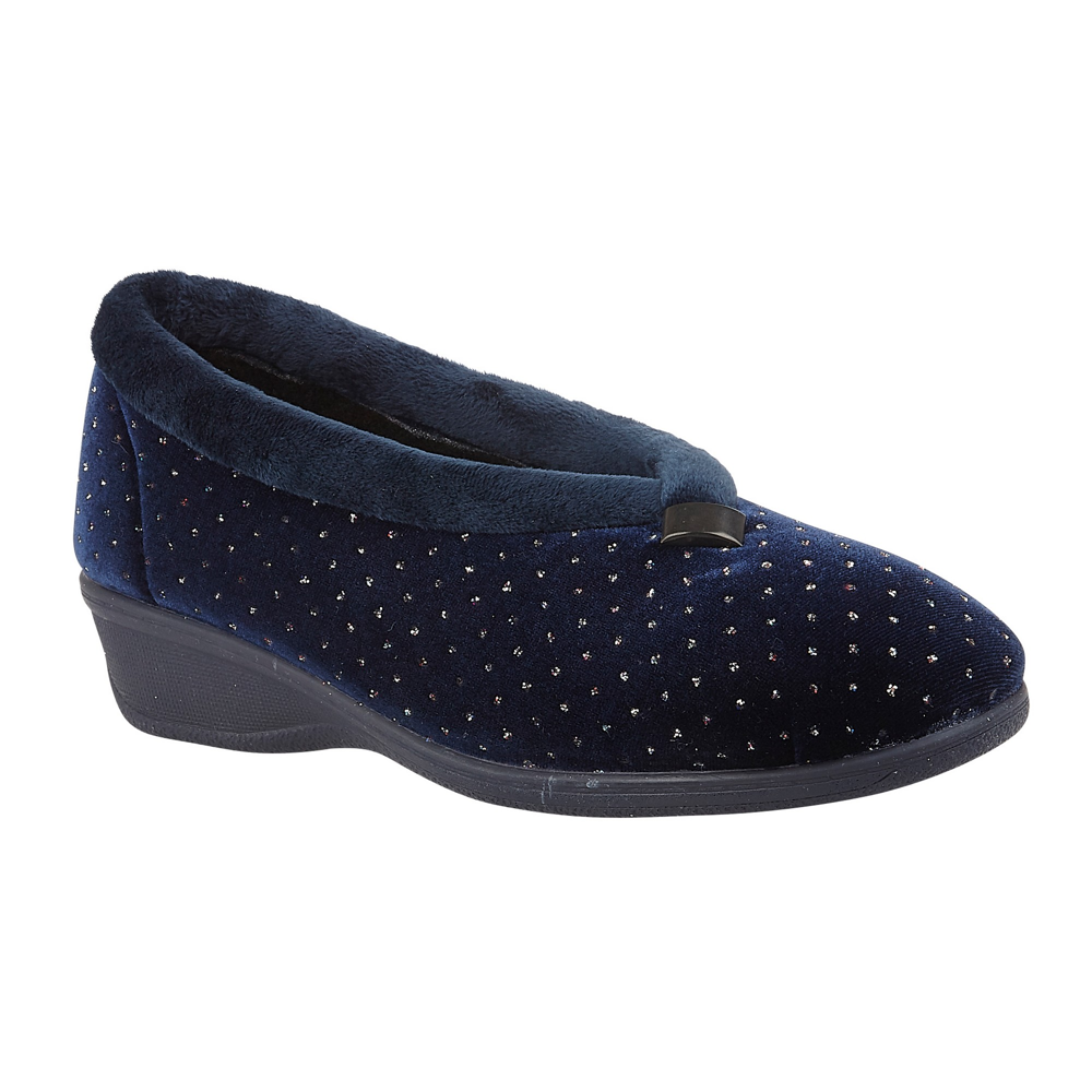 Lotus - Beverley - Navy - Slippers