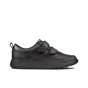 Clarks - Scape Flare K - Black Leather - School Shoes