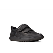 Clarks - Scape Flare K - Black Leather - School Shoes
