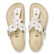 Birkenstock - Gizeh Flower Embellishment Natural Leather - Regular 1026686 - White - Sandals