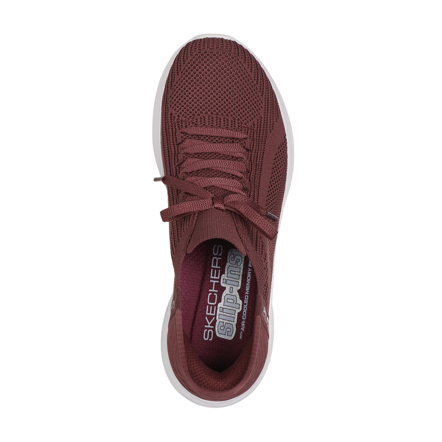 Skechers Ultra Flex 3.0 Brilliant Path Burgundy Trainers Gibbs Shoes
