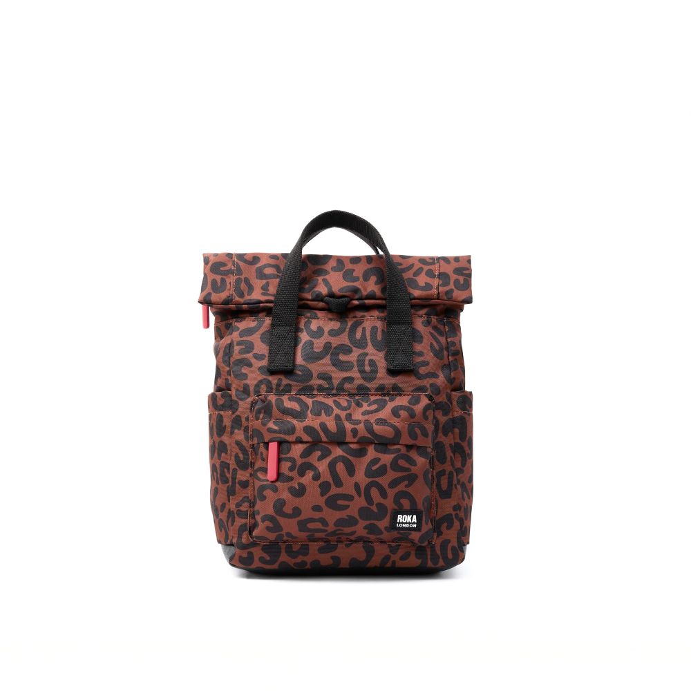 Roka - Canfield B Leopard Print Small Recycled Canvas - Bags