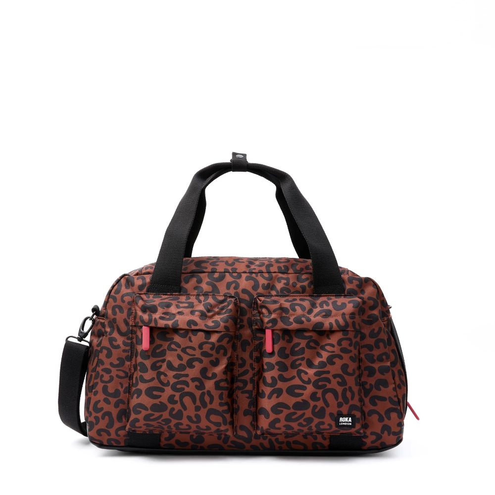 Roka - Gatwick Leopard Print Medium Recycled Canvas - Bags