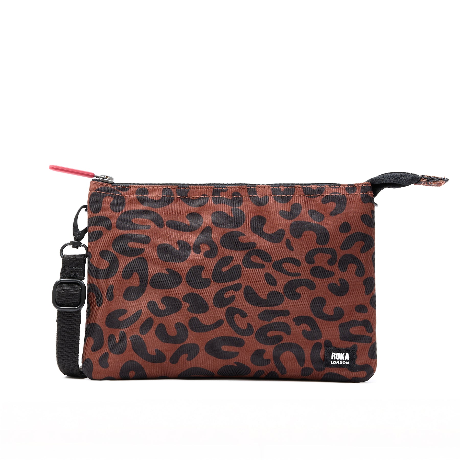 Roka - Carnaby Crossbody Leopard Print XL Recycled Canvas - Bags