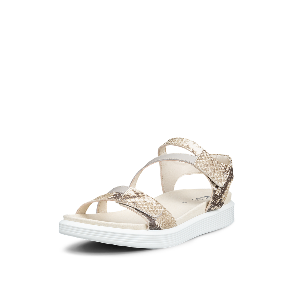Ecco - Soft Sandal W 3-Strap - Python/Pure Cashmere - Sandals