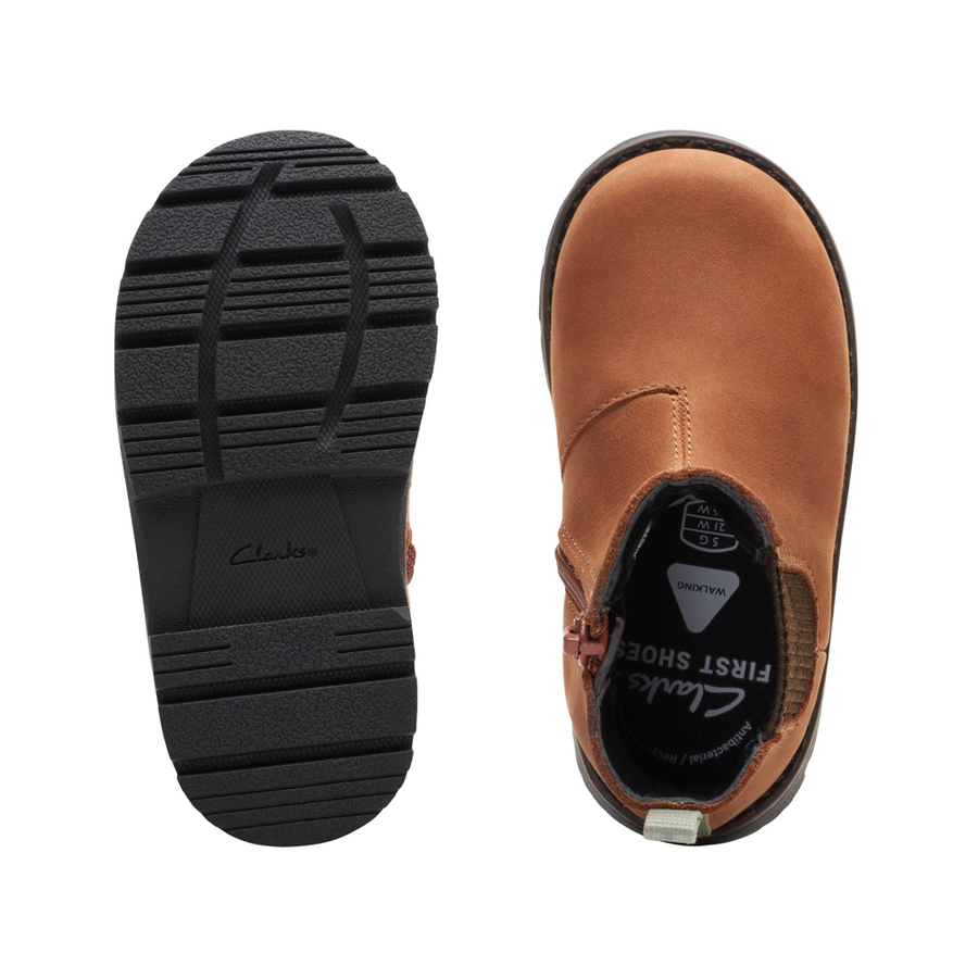 Clarks tan leather boots clearance