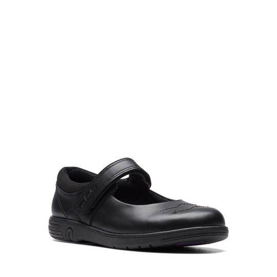 Clarks girls patent school top shoes