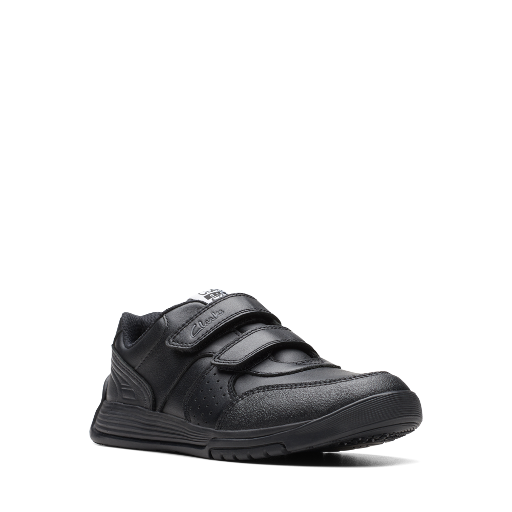 Clarks black velcro outlet school shoes