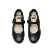 Clarks - Lock Magic K. - Black Leather  - School Shoes