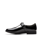 Clarks - Lock Shine K. - Black Patent - School Shoes