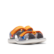 Clarks - Surfing Tide T - Grey/Orange - Sandals