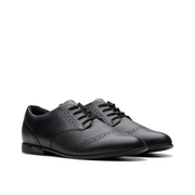 Clarks - FinjaBrogue Y. - Black Leather - School Shoes