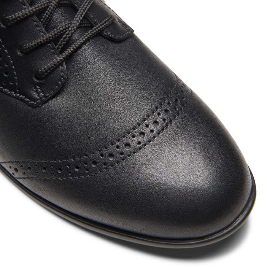 Clarks - FinjaBrogue Y. - Black Leather - School Shoes