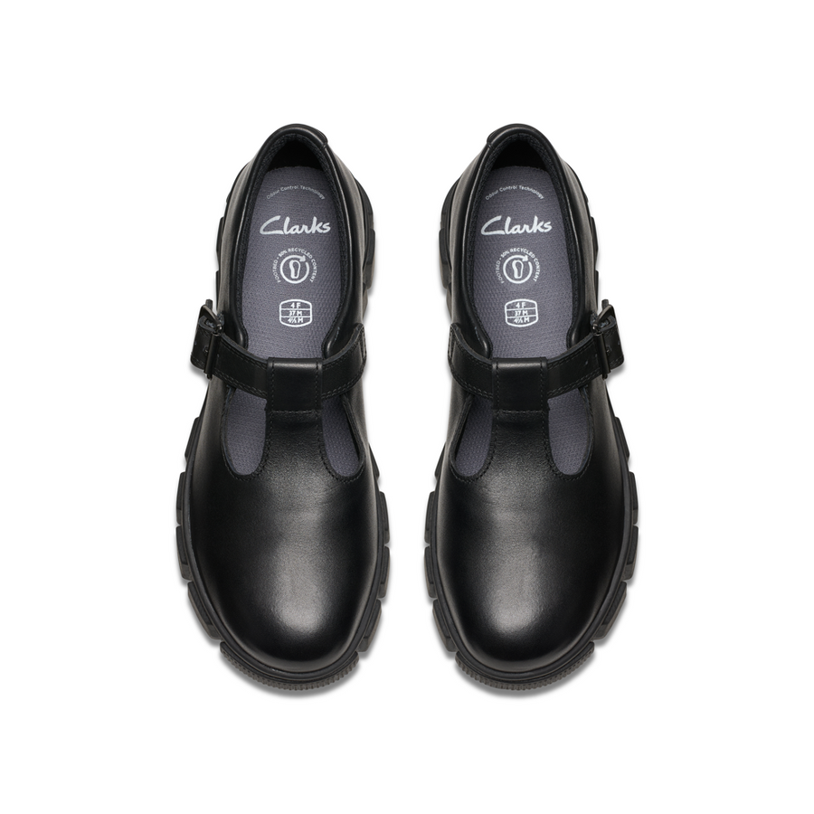 Clarks - Evyn Bar Y. - Black Leather - School Shoes