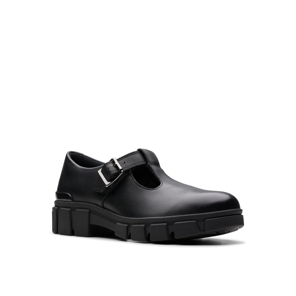 Clarks - Evyn Bar Y. - Black Leather - School Shoes