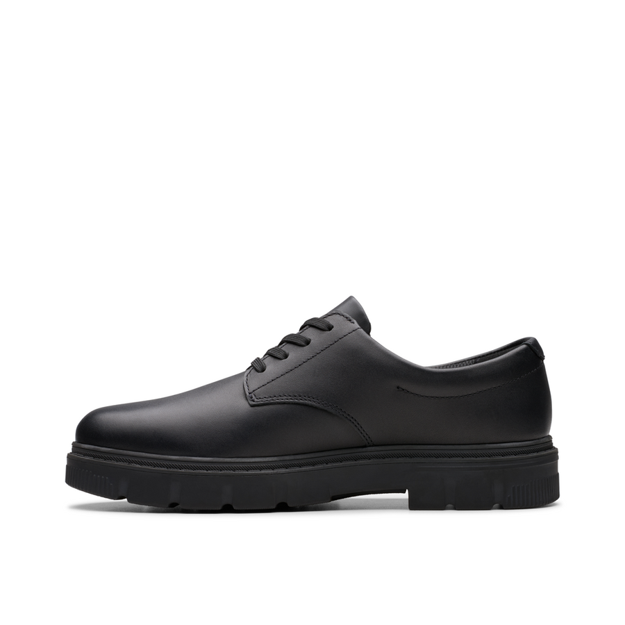 Clarks - Lorcam Loop Y - Black Leather - School Shoes