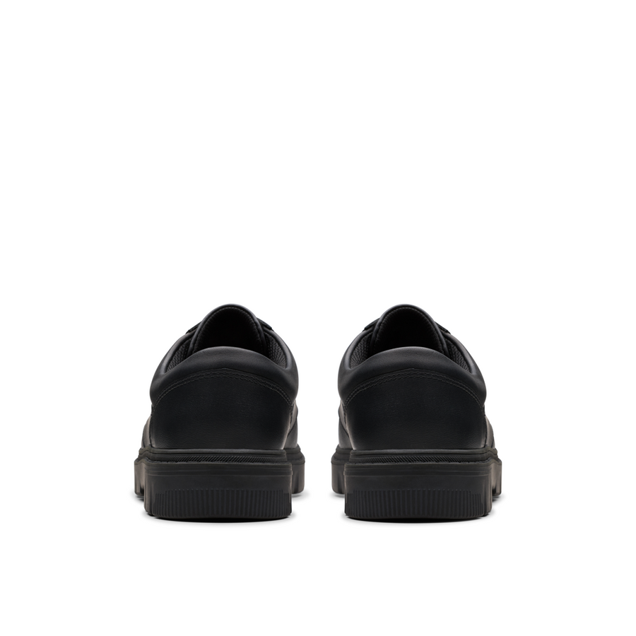 Clarks - Lorcam Edge Y - Black Leather  - School Shoes