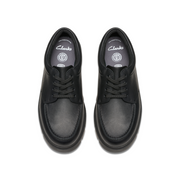 Clarks - Lorcam Edge Y - Black Leather  - School Shoes