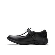 Clarks - Relda Gem K - Black Leather  - School Shoes