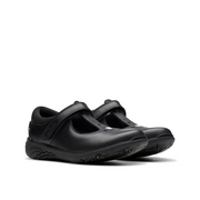 Clarks - Relda Gem K - Black Leather  - School Shoes