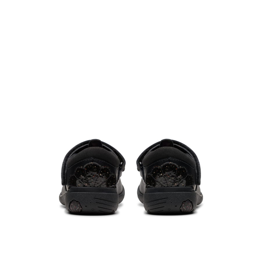 Clarks - Relda Gem K - Black Leather  - School Shoes