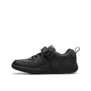 Clarks - Daze Bright K - Black Leather  - School Shoes