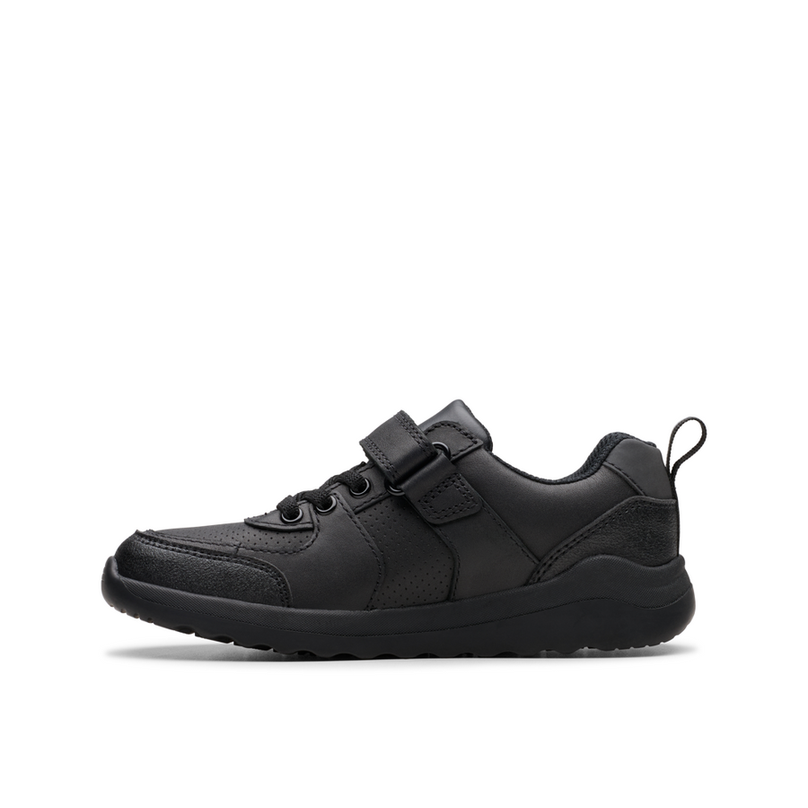 Clarks - Daze Bright K - Black Leather  - School Shoes