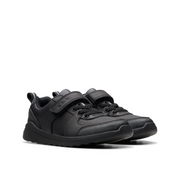Clarks - Daze Bright K - Black Leather  - School Shoes