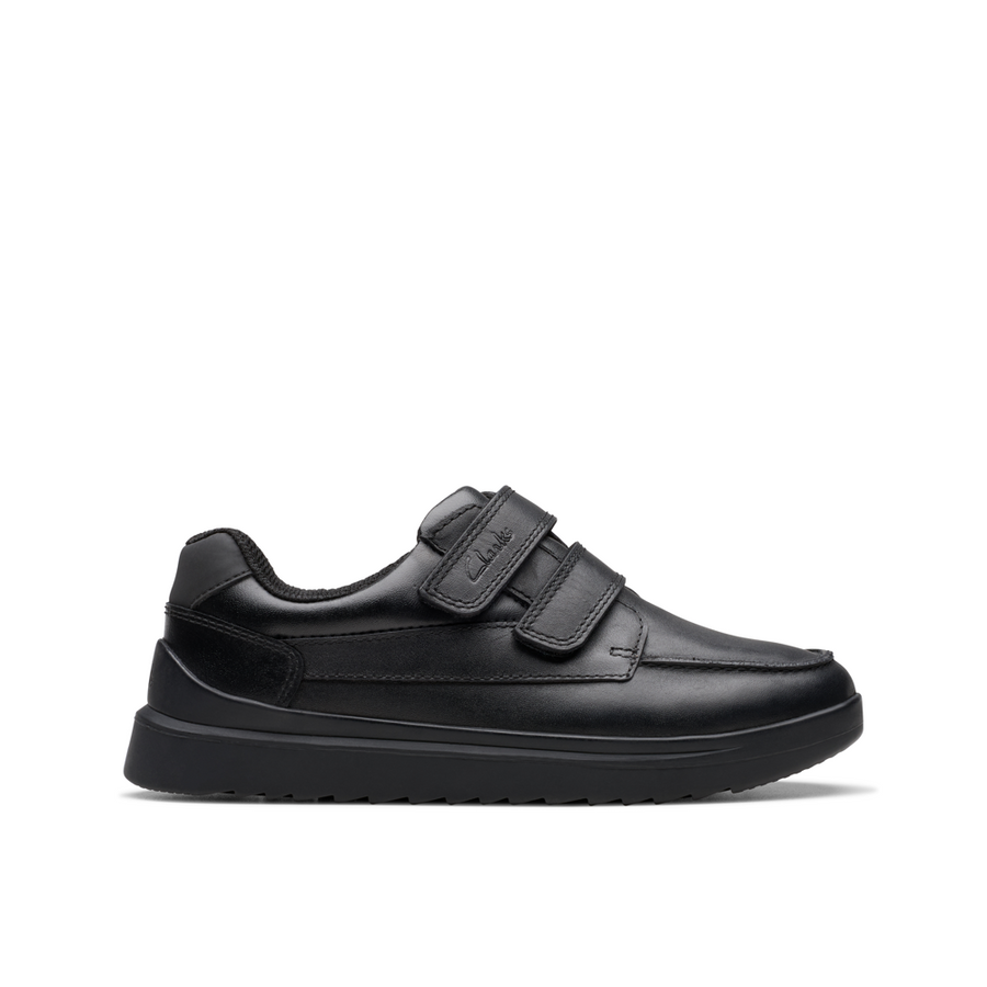 Clarks - Keelan Flare K - Black Leather - School Shoes