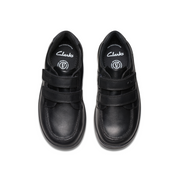 Clarks - Keelan Flare K - Black Leather - School Shoes