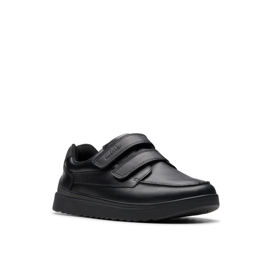 Clarks - Keelan Flare K - Black Leather - School Shoes