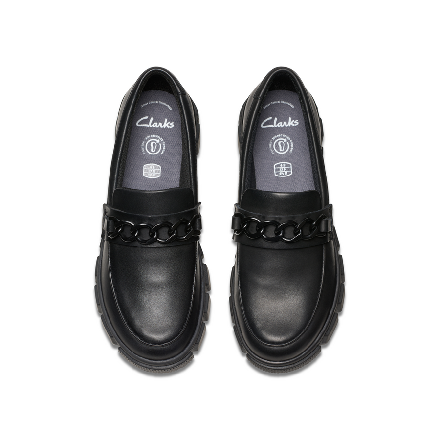 Clarks - Evyn Walk Y. - Black Leather  - School Shoes