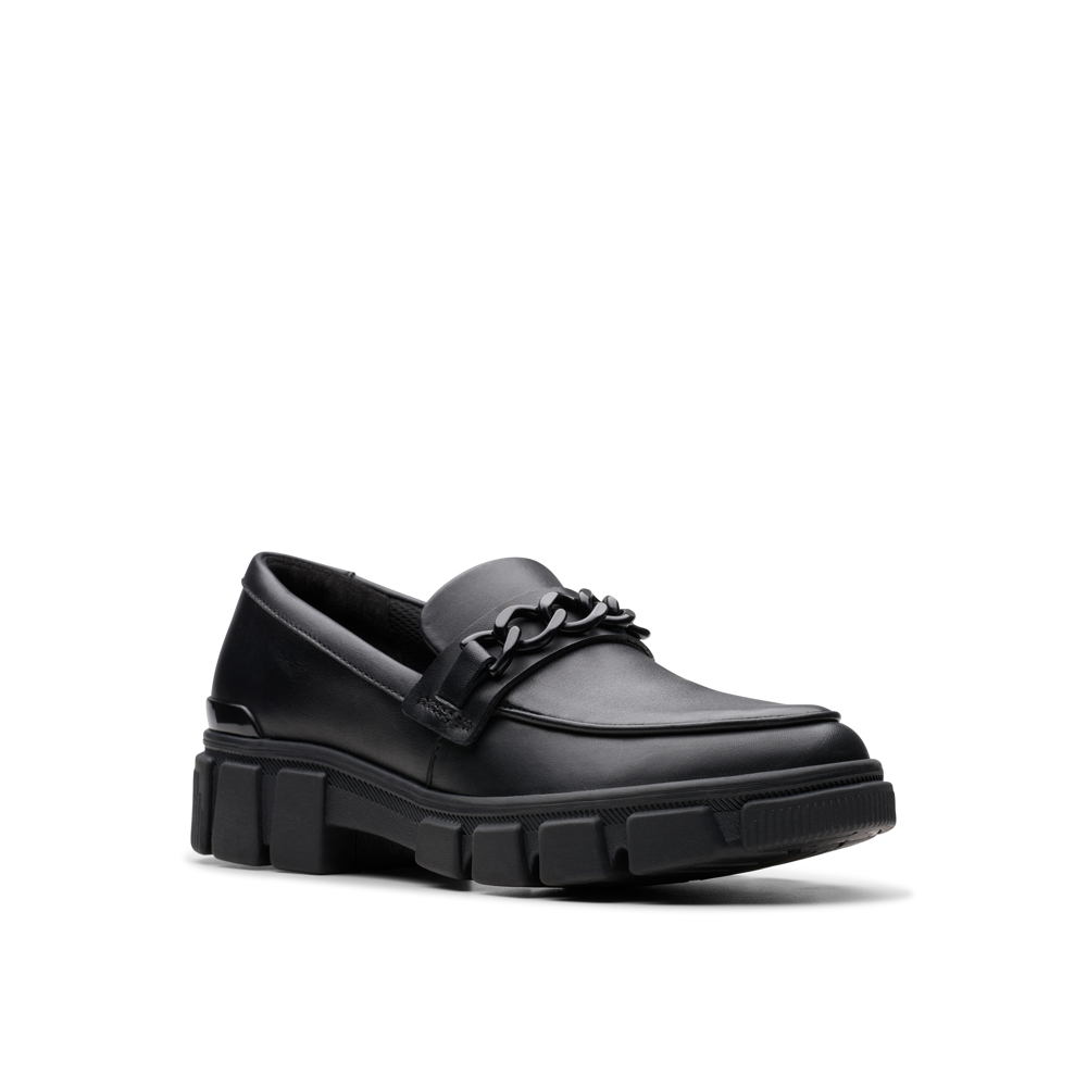 Clarks - Evyn Walk Y. - Black Leather  - School Shoes