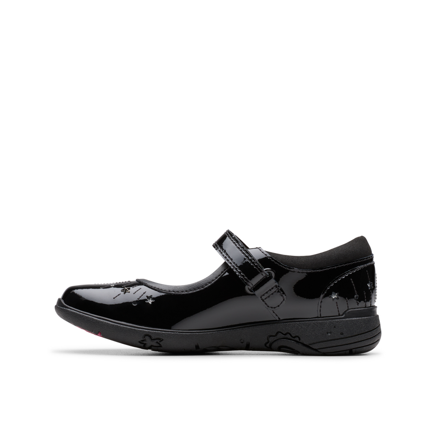 Clarks - Relda Wish K - Black Patent  - School Shoes
