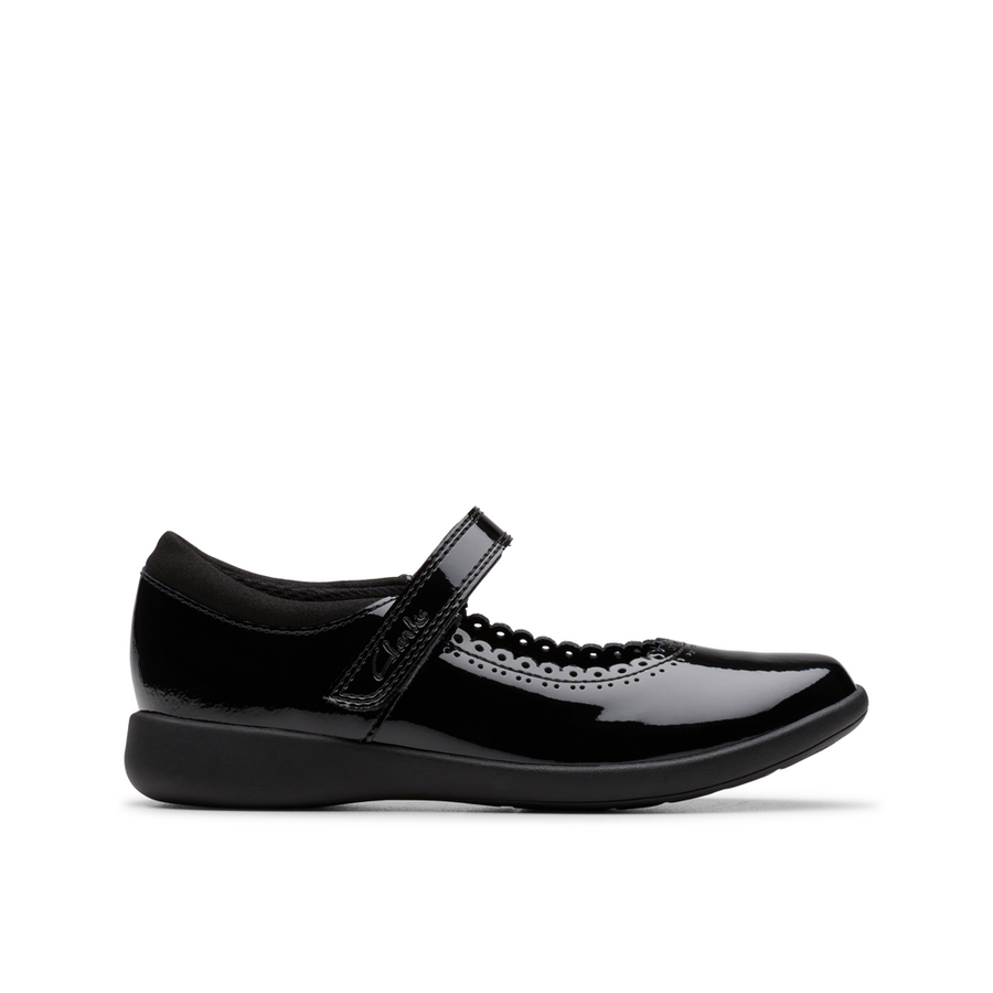 Clarks - Etch Pure Y - Black Patent  - School Shoes