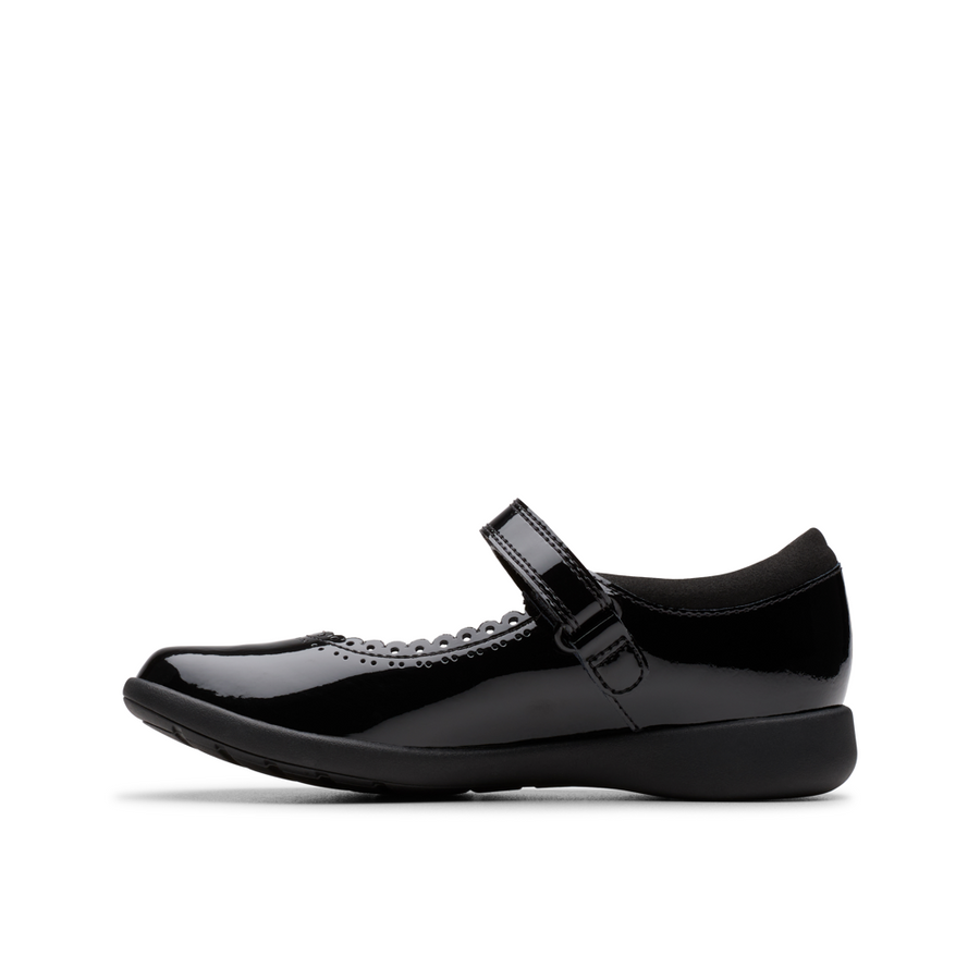 Clarks - Etch Pure Y - Black Patent  - School Shoes