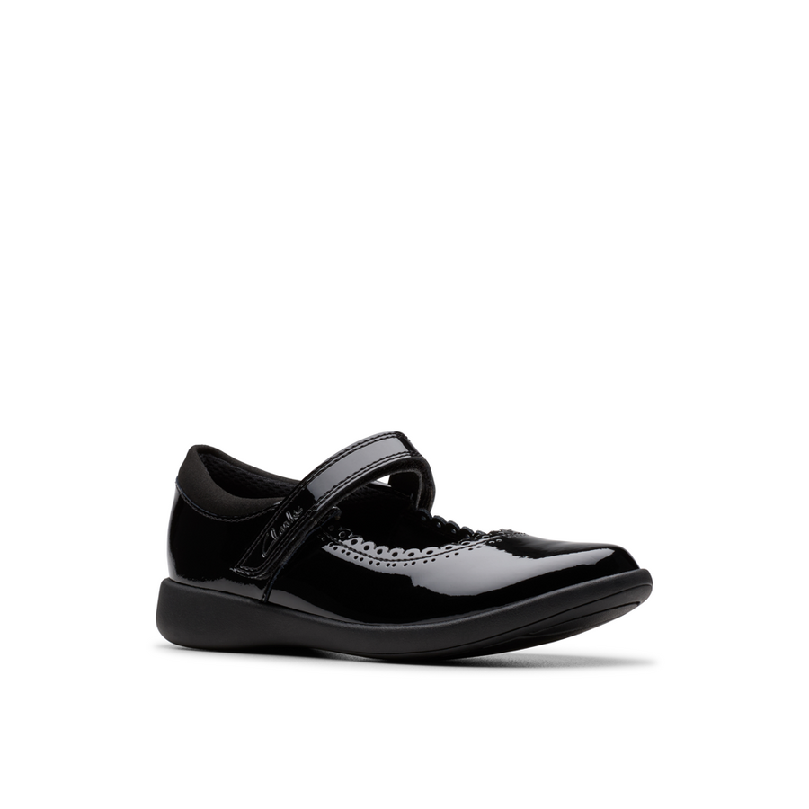 Clarks - Etch Pure Y - Black Patent  - School Shoes