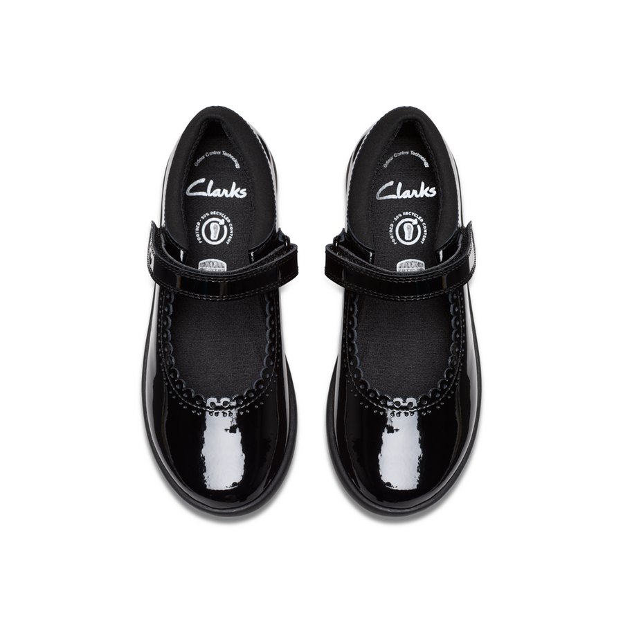 Clarks - Etch Pure Y - Black Patent  - School Shoes