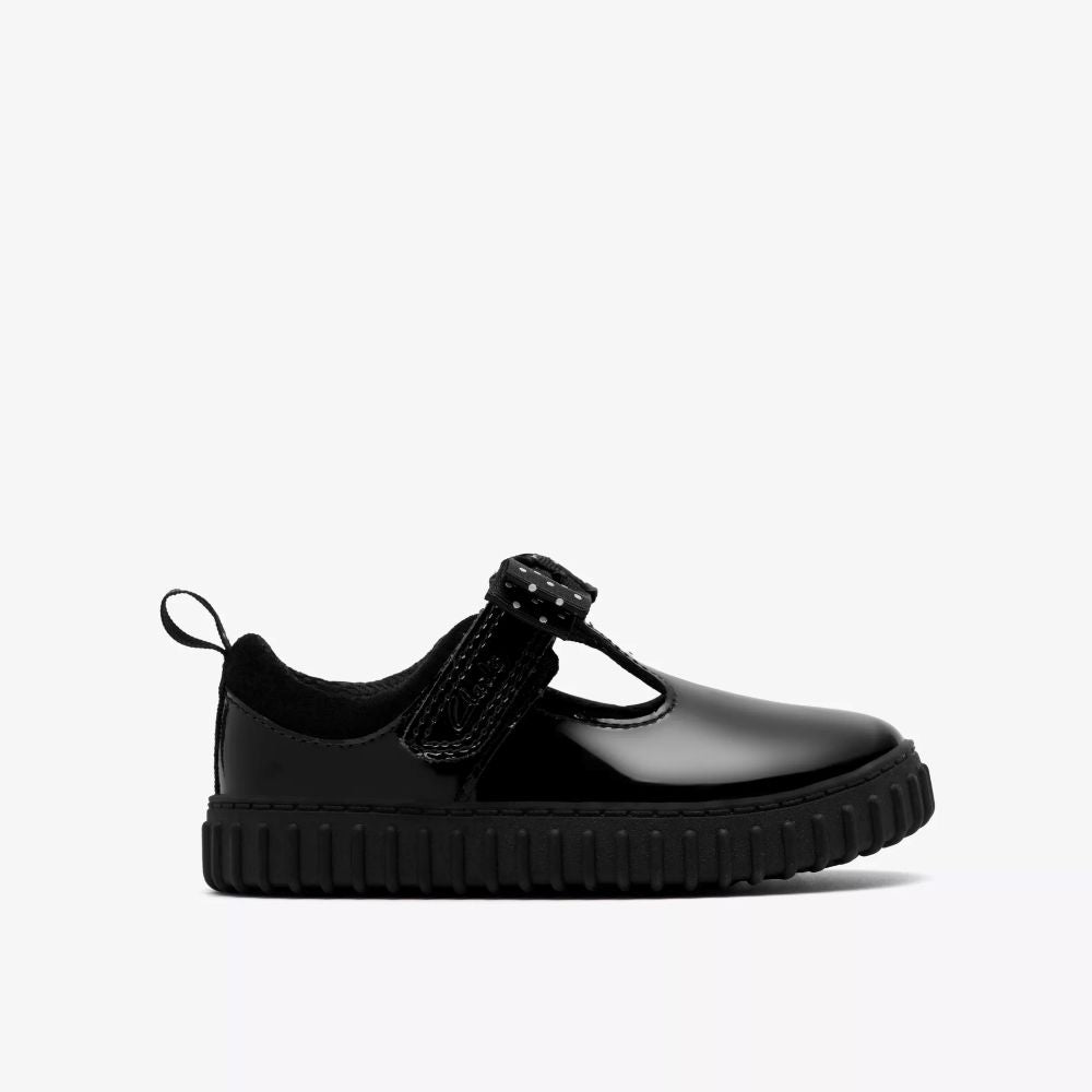 Clarks - Cove Bow T. - Black Pat - Shoes