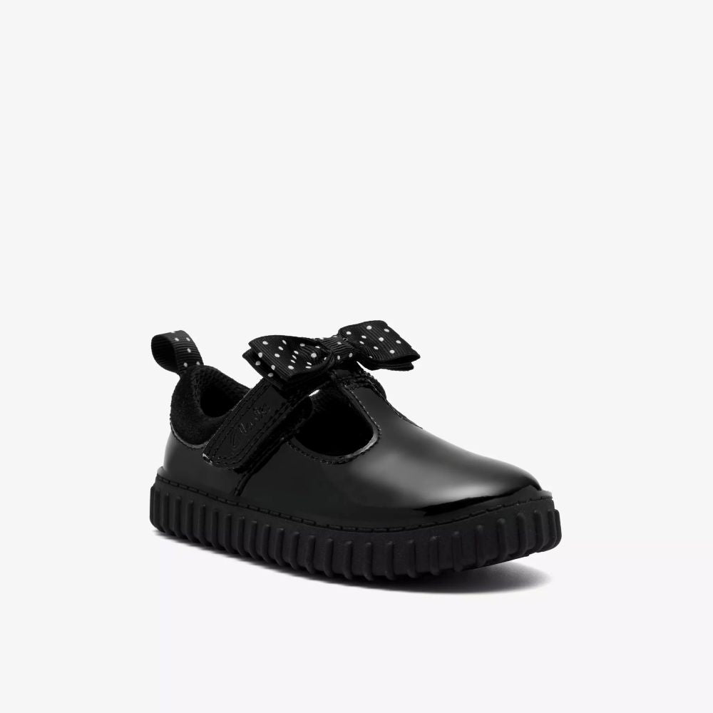 Clarks - Cove Bow T. - Black Pat - Shoes