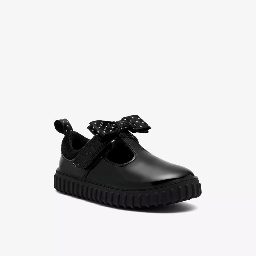 Clarks - Cove Bow T. - Black Pat - Shoes