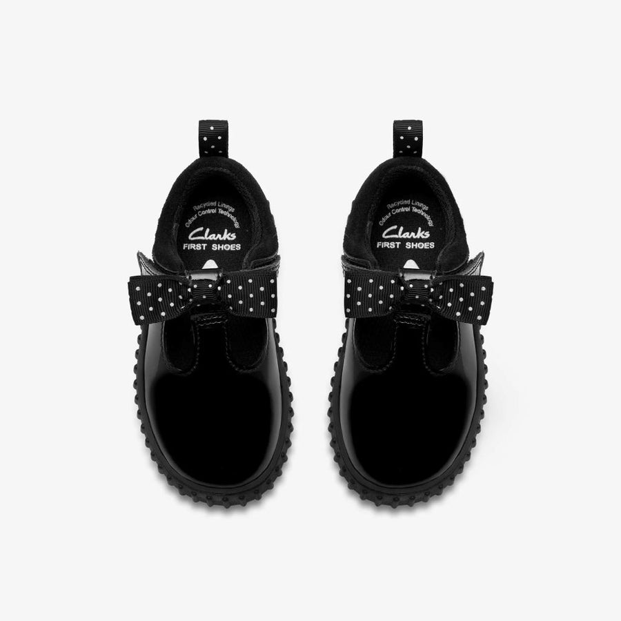 Clarks - Cove Bow T. - Black Pat - Shoes