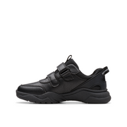 Clarks - Feather Shine K - Black Leather  - School Shoes